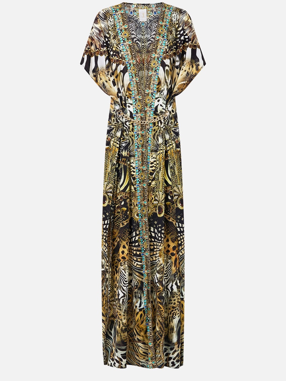 Camilla Front Split Beach Maxi Dress With Chain Feline Folklore